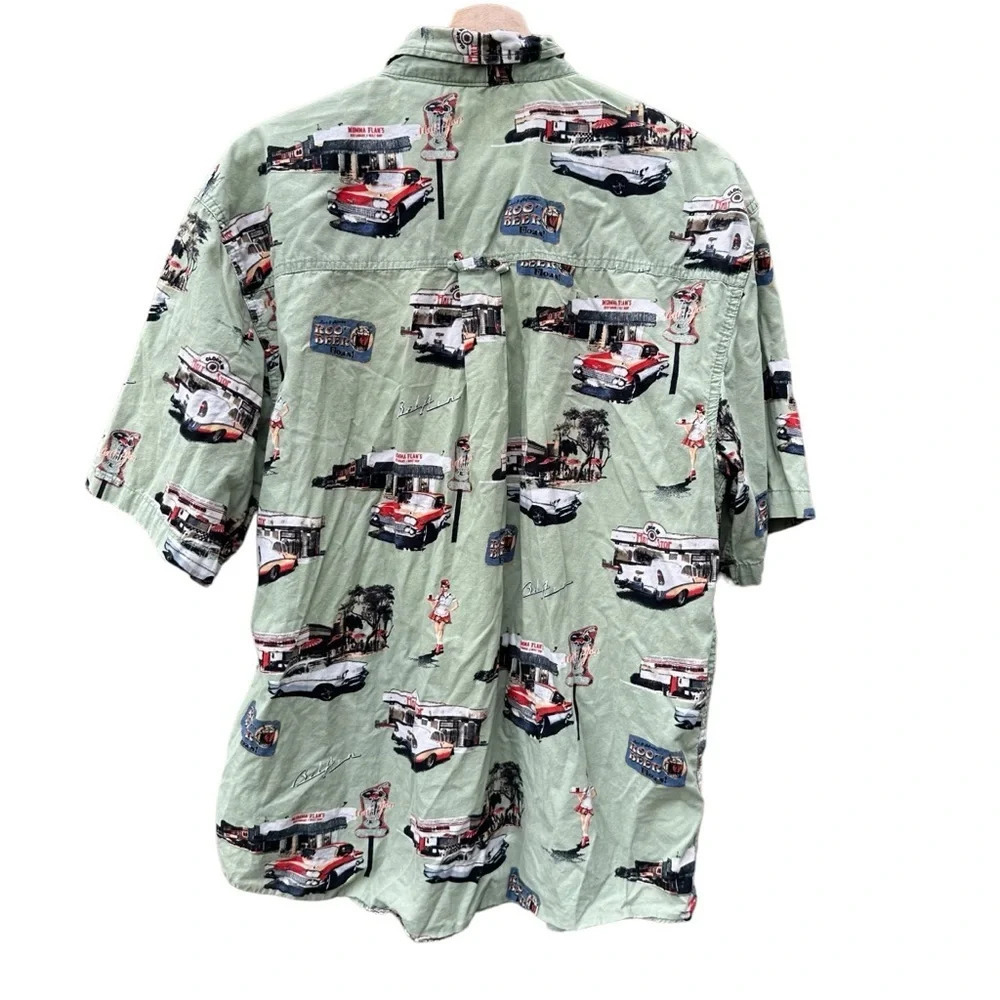 Belair Retro Cars Drive In Clearwater Outfitters Button Down Shirt Size large - Picture 2 of 4